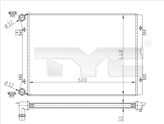 Radiator, engine cooling