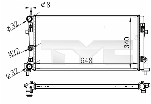 Radiator, engine cooling