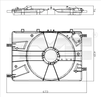 Support, radiator fan