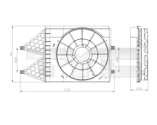 Support, radiator fan