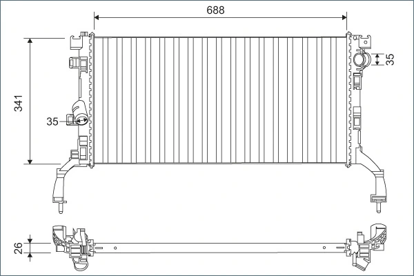Radiator, engine cooling
