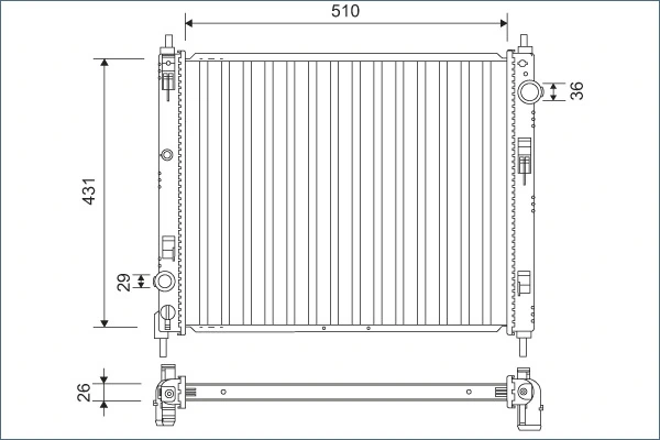 Radiator, engine cooling