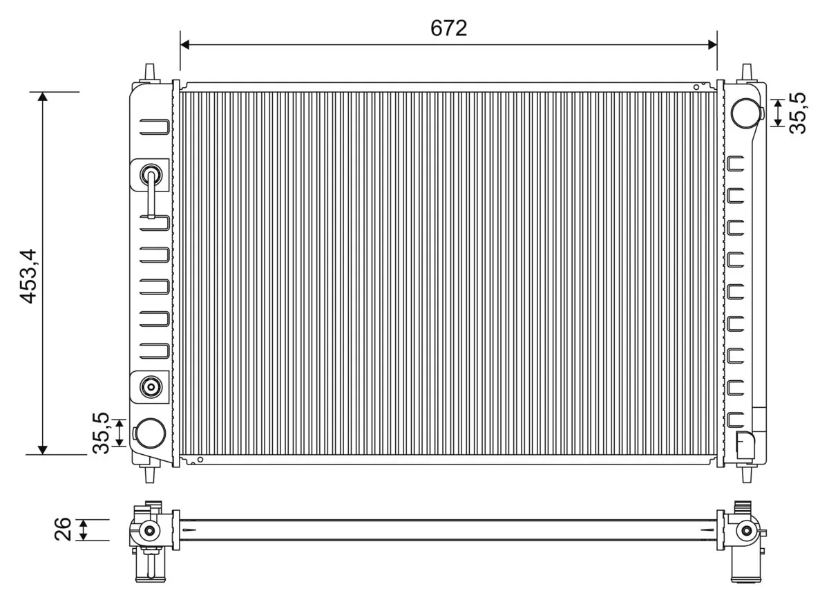 Radiator, engine cooling