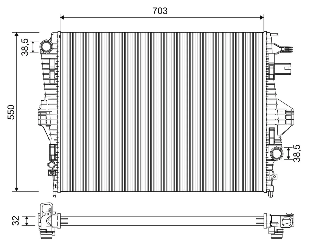 Radiator, engine cooling