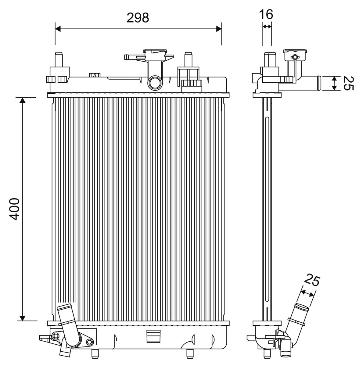 Radiator, engine cooling