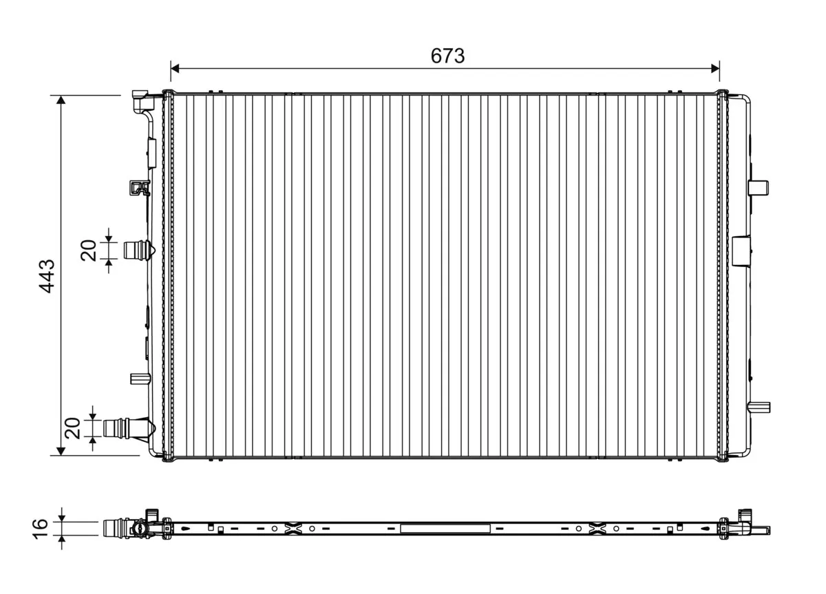 Radiator, engine cooling