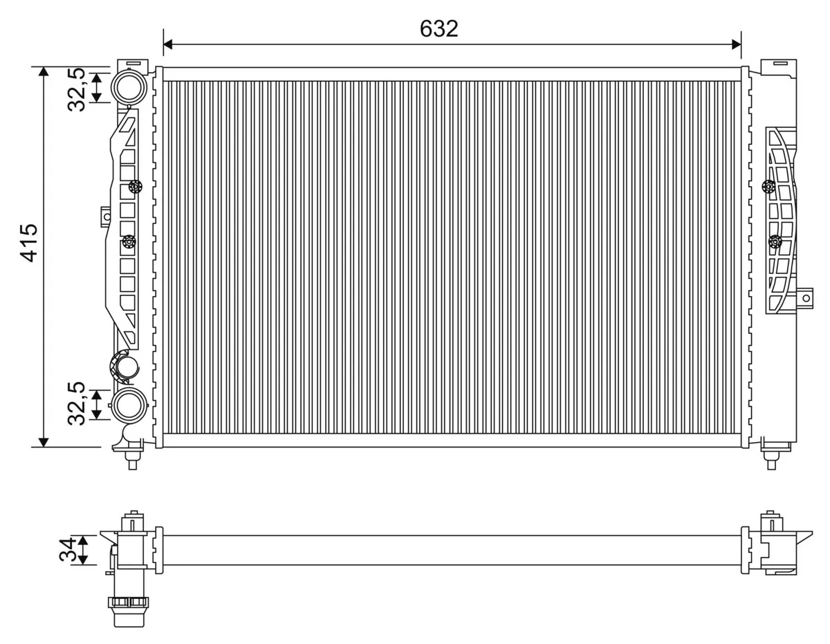 Radiator, engine cooling