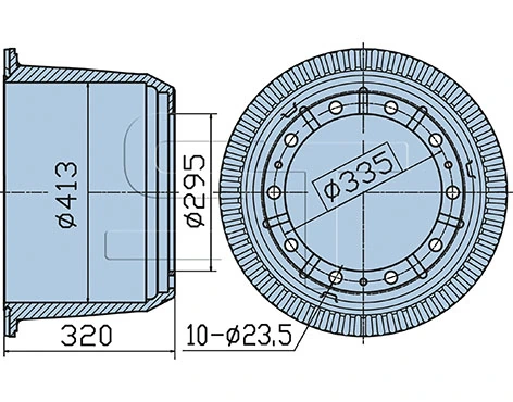 Brake drum 10" 413x254